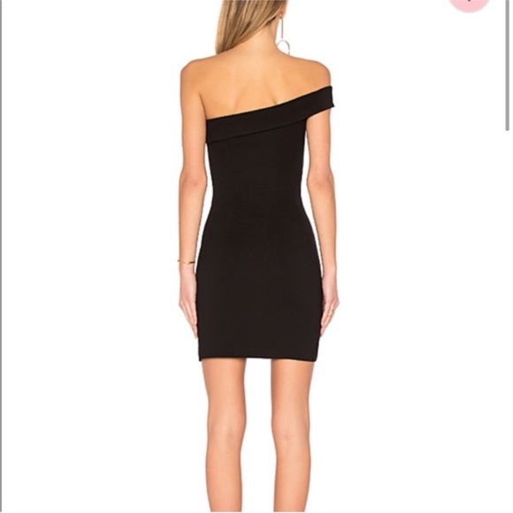 NBD Sweet November One Shoulder Silver Chain High Slit Little Black Dress sz S - Picture 4 of 13